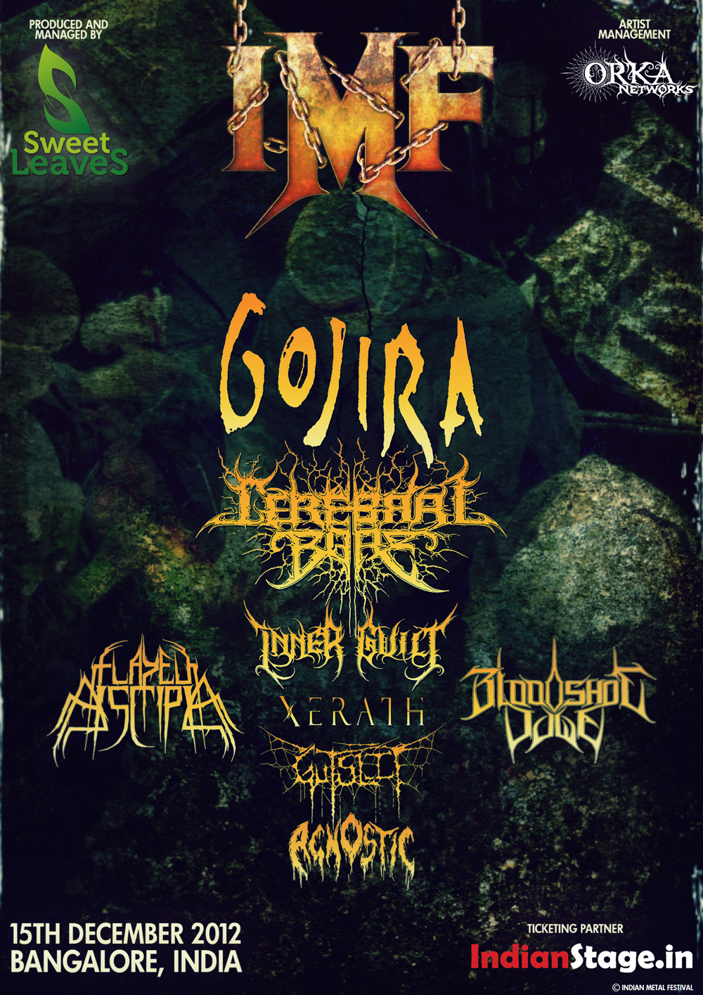 GOJIRA TO HEADLINER INDIAN METAL FESTIVAL 2012, BANGALORE